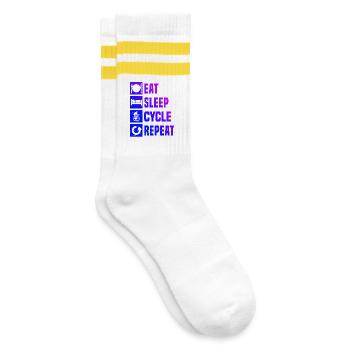 Road Bike Vibes pour vélo de route - Chaussettes de tennis - blanc/jaune - Droite