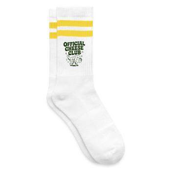 Official Cheese Club | Cheese love - Striped tennis socks - white/yellow - Right