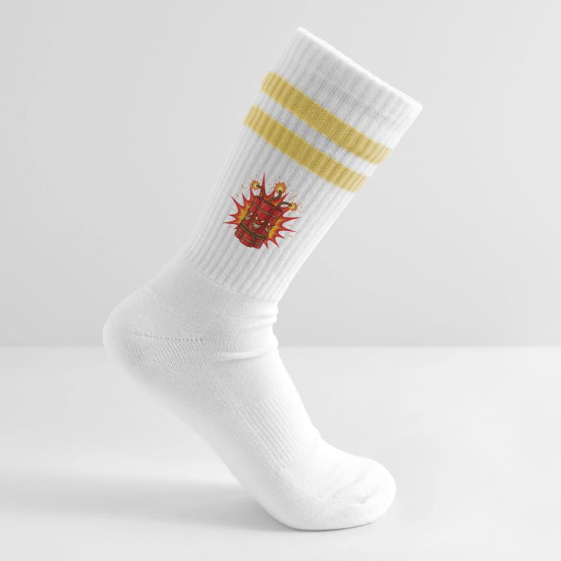 Exploding Dynamite Art Striped tennis socks