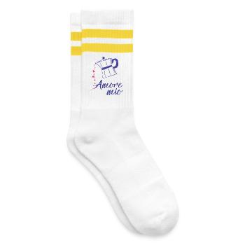 Amore_mio_epsresso_herz_ - Chaussettes de tennis - blanc/jaune - Droite
