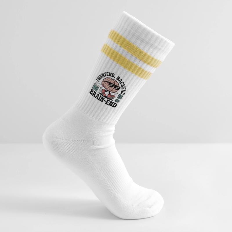 Frontend, Backend, Brain-End | Developer Striped tennis socks