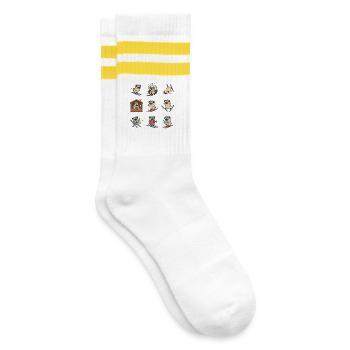 Funny ski pug for winter sports fans - Striped tennis socks - white/yellow - Right