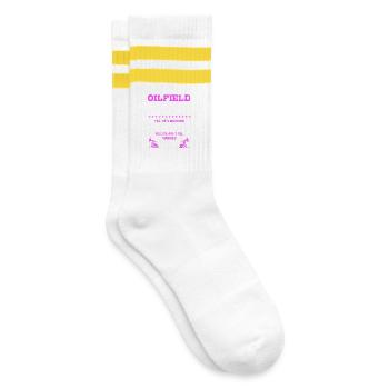 Oil Rig Oil Field Oil Rig Wife - Striped tennis socks - white/yellow - Right