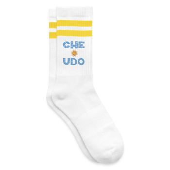 Che Boludo Argentina Vintage Typography Design - Striped tennis socks - white/yellow - Right