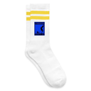 Freeze Hold It ’84 Retro Fitness Poster - Striped tennis socks - white/yellow - Right