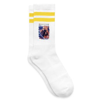 Harrison Patriot Thunder - Gestreifte Tennissocken - Weiß/Gelb - Rechts