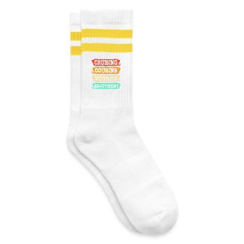 Cousins Kreuzfahrt Kreuzfahrtschiff - Gestreifte Tennissocken - Weiß/Gelb - Rechts