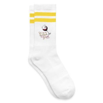 Le vin, c’est Bade pour le bonheur, le vin de Bade dit. - Chaussettes de tennis - blanc/jaune - Droite