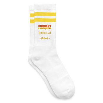 Elektriker Elektroniker Elektroinstallateur - Gestreifte Tennissocken - Weiß/Gelb - Rechts