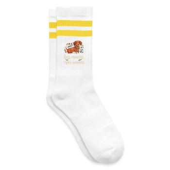 Moins méchant, plus d’amour de weenie. - Chaussettes de tennis - blanc/jaune - Droite