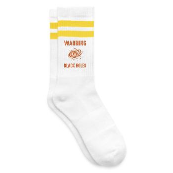 Avertissement : Parlez des trous noirs - Chaussettes de tennis - blanc/jaune - Droite