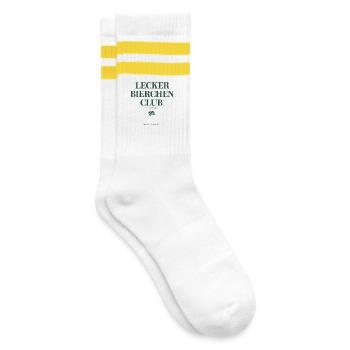lecker Bierchen Club - Gestreifte Tennissocken - Weiß/Gelb - Rechts