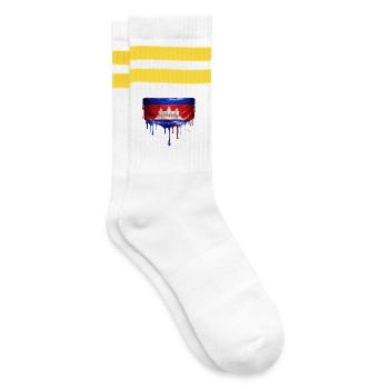 Drapeau de largage d’Angkor Wat - Chaussettes de tennis - blanc/jaune - Droite