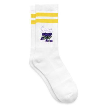  Lavendel  Schnecken Garten Hobbygärtner - Gestreifte Tennissocken - Weiß/Gelb - Rechts