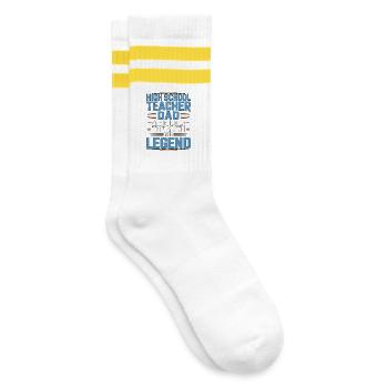 High School Teacher Dad The Teaching Professional - Striped tennis socks - white/yellow - Right