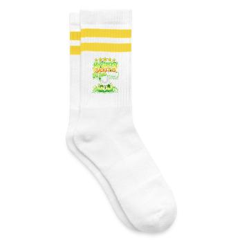 Green golf motif in the lingerie - Striped tennis socks - white/yellow - Right