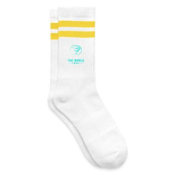 Netzwerk Ingenieur Programmierer Informatiker - Gestreifte Tennissocken - Weiß/Gelb - Rechts