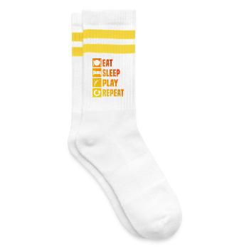 Idée cadeau pour un tennis avec tennis - Chaussettes de tennis - blanc/jaune - Droite