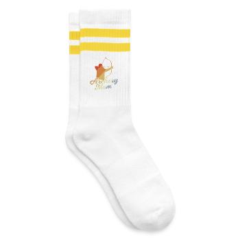 Archer Mother - Striped tennis socks - white/yellow - Right