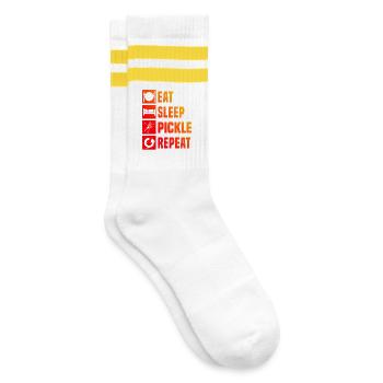Pickleball Athlete Gift for Pickleball pro Fans - Striped tennis socks - white/yellow - Right