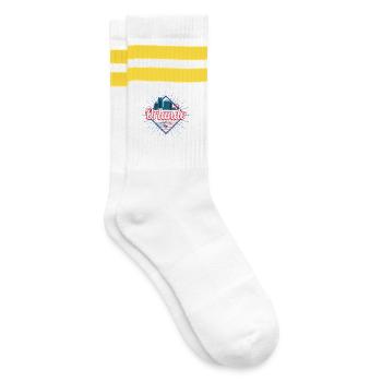 Orlando Florida in United States USA Design - Striped tennis socks - white/yellow - Right