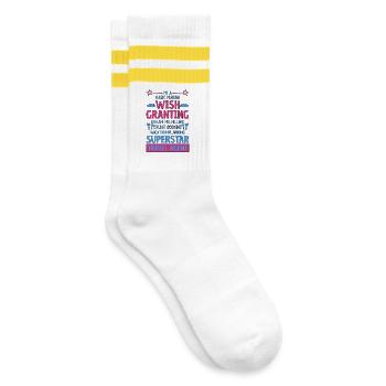 Family Vacation Planning Trip Cruising - Striped tennis socks - white/yellow - Right