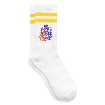 Family Vacation Life Is Better On Cruise Cruising - Striped tennis socks - white/yellow - Right