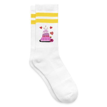 Gâteau Gâteau Gâteau d’anniversaire Cœurs - Chaussettes de tennis - blanc/jaune - Droite