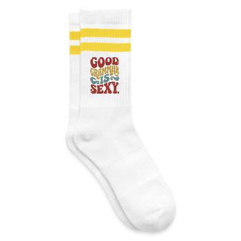 Une bonne grammaire, c’est sexy - Chaussettes de tennis - blanc/jaune - Droite