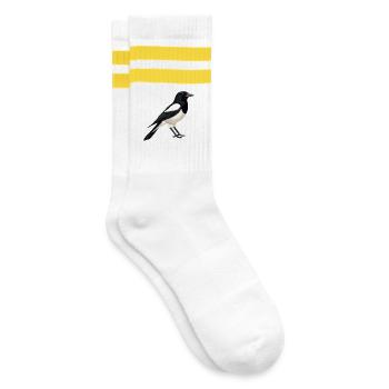 Elstern Elster - Gestreifte Tennissocken - Weiß/Gelb - Rechts
