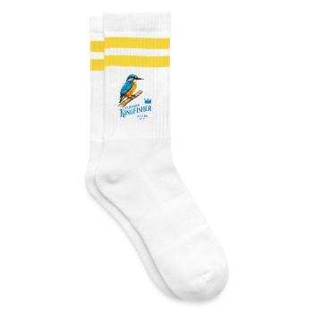 Conception de la nature des oiseaux martin-pêcheurs - Chaussettes de tennis - blanc/jaune - Droite