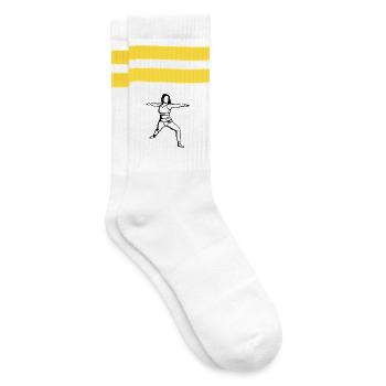 Yogini - Chaussettes de tennis - blanc/jaune - Droite