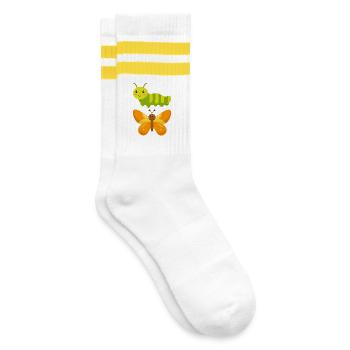 De la chenille au papillon - Chaussettes de tennis - blanc/jaune - Droite