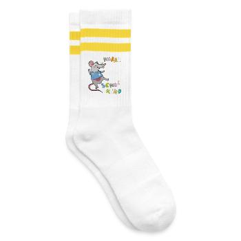 Hourra la souris écolière - Chaussettes de tennis - blanc/jaune - Droite