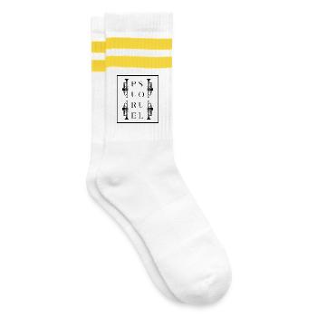 Pure Soul Trumpet - Gestreifte Tennissocken - Weiß/Gelb - Rechts