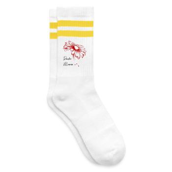 Fête des mères Merci maman - Chaussettes de tennis - blanc/jaune - Droite
