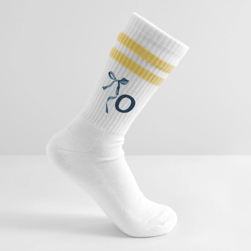 Monogramm oder Geschenkidee Gestreifte Tennissocken