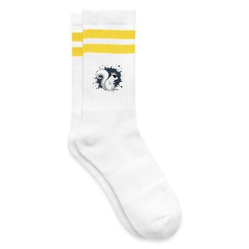 Écureuil blanc chic avec lunettes noires - Chaussettes de tennis - blanc/jaune - Droite
