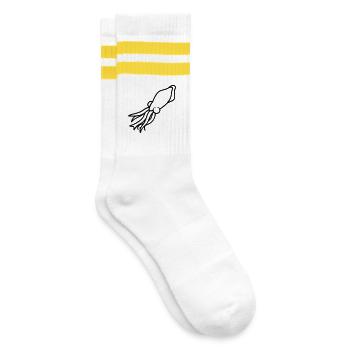 Tintenfisch - Gestreifte Tennissocken - Weiß/Gelb - Rechts