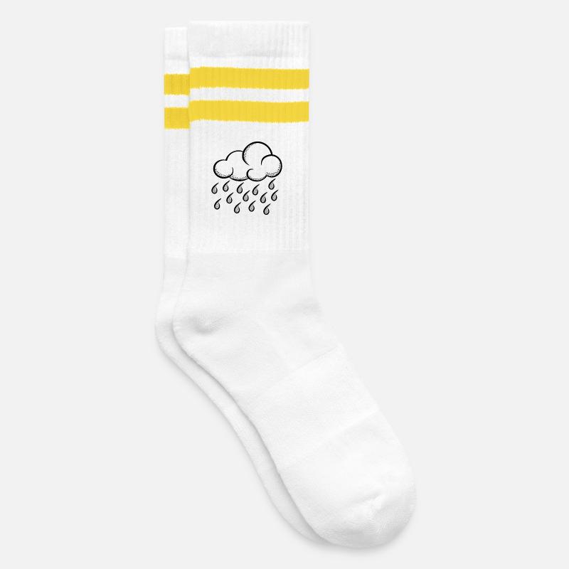 Cloud Pop Art Halftone - Striped tennis socks - white/yellow