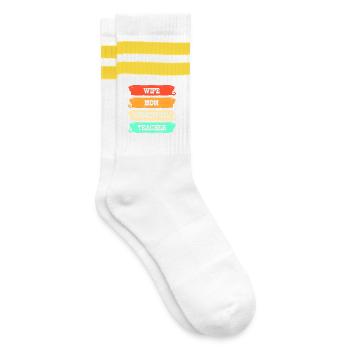 Substitute Teacher Substitute Teacher - Striped tennis socks - white/yellow - Right