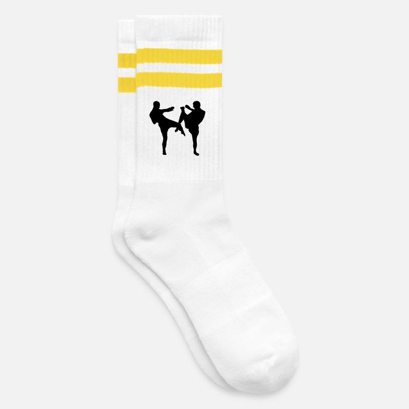 Boxe kickboxing - Chaussettes de tennis - blanc/jaune