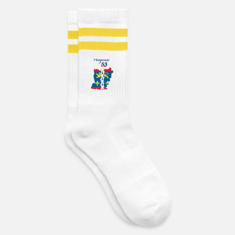 Mayenne - Chaussettes de tennis - blanc/jaune