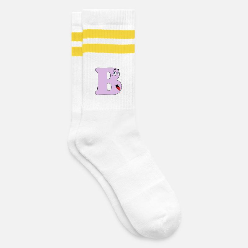 B - Chaussettes de tennis - blanc/jaune