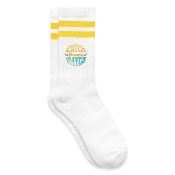 Surfing and CatchTheWaves - Striped tennis socks - white/yellow - Right