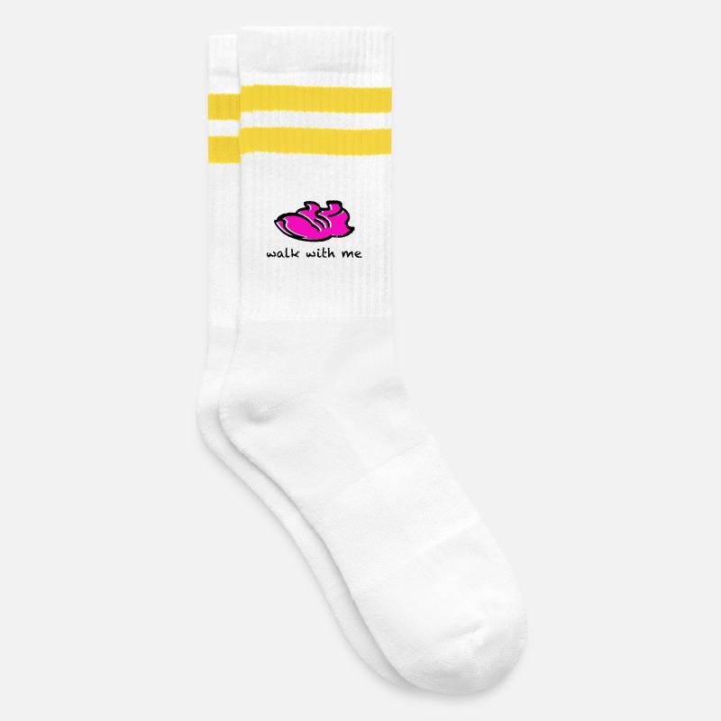 Laufschuh Walk with me - Gestreifte Tennissocken - Weiß/Gelb