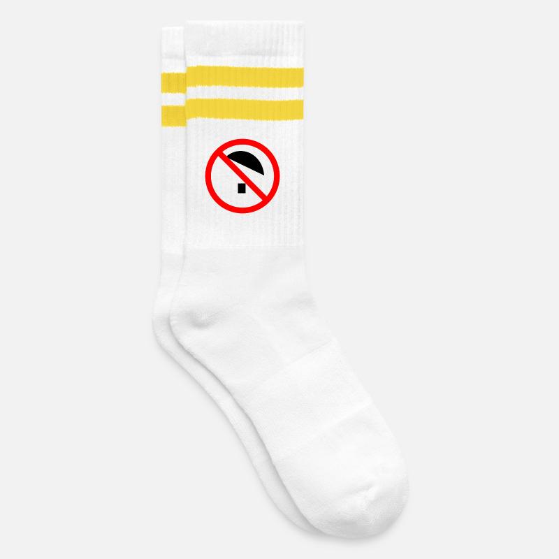No Nazis - Gestreifte Tennissocken - Weiß/Gelb