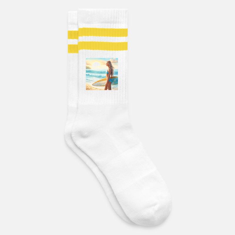 Fille Action Surf Point Break 2 - Chaussettes de tennis - blanc/jaune