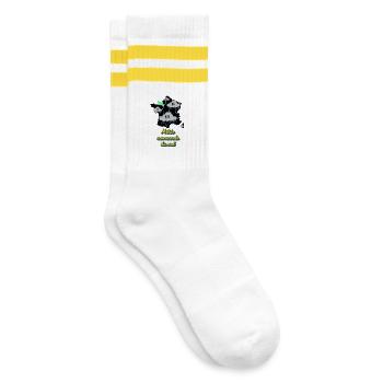 Rhône-Alpes weather - Striped tennis socks - white/yellow - Right