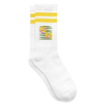 PALMIERS D’ÉTÉ OK - Chaussettes de tennis - blanc/jaune - Droite